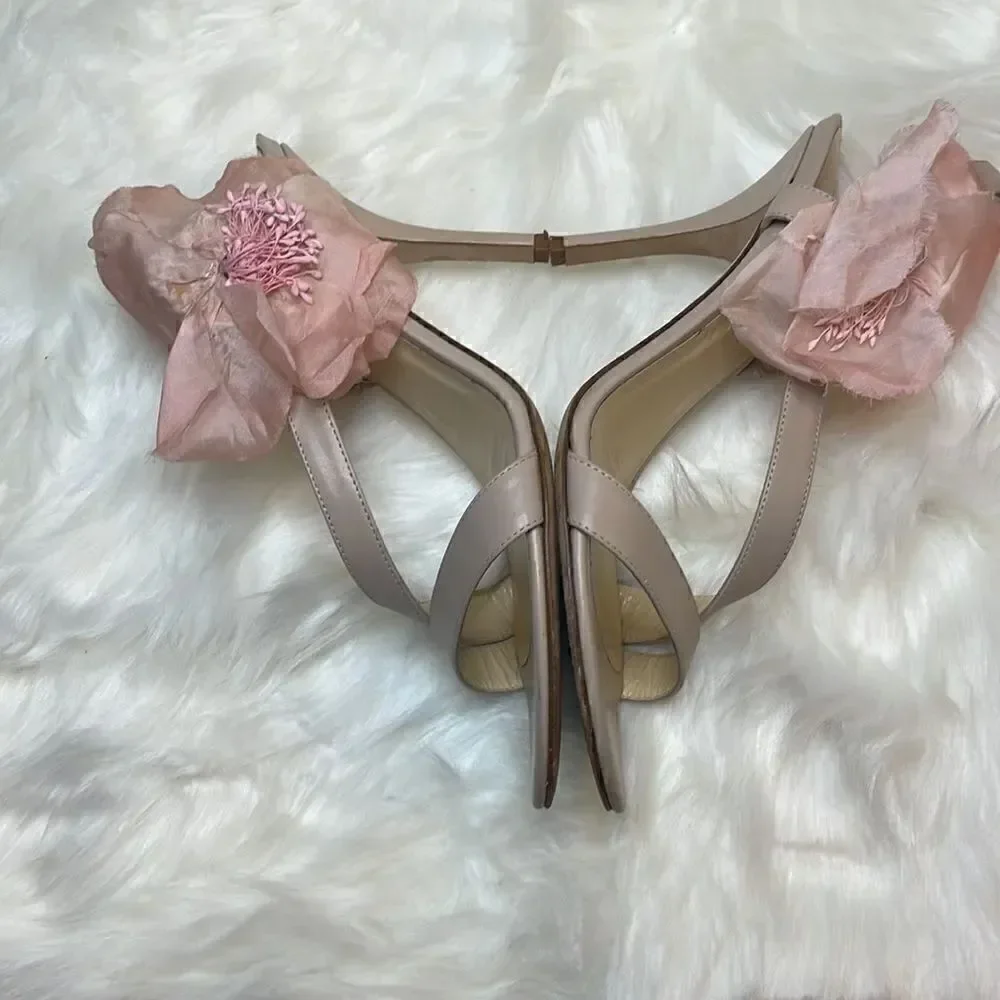Kate Spade Lavish Powder/ Calf Blush Flower Heel Size 8.5M